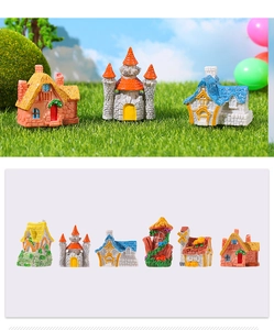 Détails de maisons de jardin de fées miniatures en résine aux styles variés
