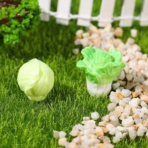 Set de verduras en miniatura para casa de muñecas con repollo de resina y col china