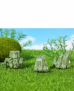 Macro detail of artificial vintage rockery stones with intricate textures for terrarium decor