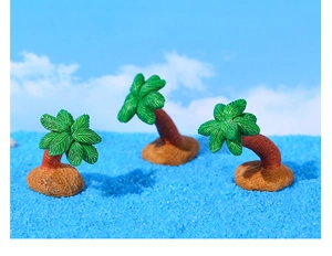 Three miniature palm tree models for DIY micro landscapes and sand table cake decorations