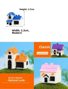 Miniatur-Haus aus Harz für DIY-Feengärten, Modell Typ E, Größe ca. 2,7 x 3,2 cm