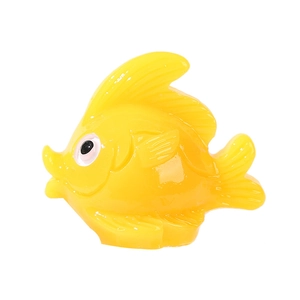 Miniature yellow resin tropical fish figurine for micro landscape DIY decoration