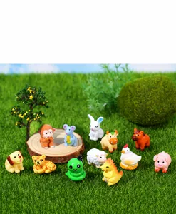Miniature in resina di animali dello zodiaco per micro paesaggi e decorazioni