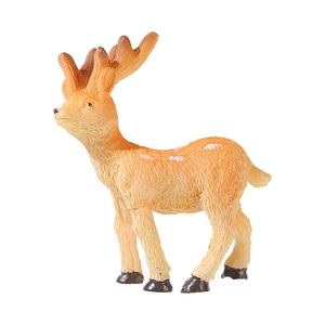 Realistic resin sika deer figurine with detailed fur texture and white spots for garden decor