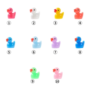 Set of ten colorful miniature resin ducks for moss landscapes and creative DIY decoration
