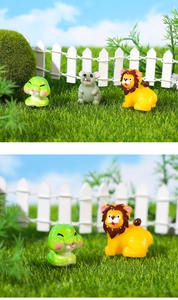 Figuritas de resina de león, ratón y serpiente para decoración de micro paisajes jardín