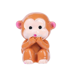 Figurine de singe mignonne en résine pour décoration de paysage miniature et jardin