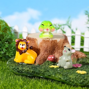 Figuritas de Animales en Miniatura de Resina para Decoración de Micro Paisajes León Serpiente Ratón Adornos de Jardín de Hadas Accesorios para Macetas
