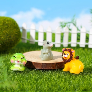 Animales de resina en miniatura león serpiente y ratón para decorar micro jardines