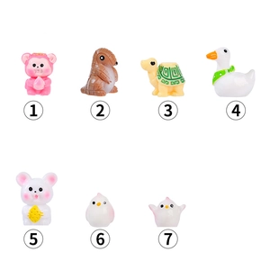Miniature resin animal figurines set for moss landscapes and desktop decoration