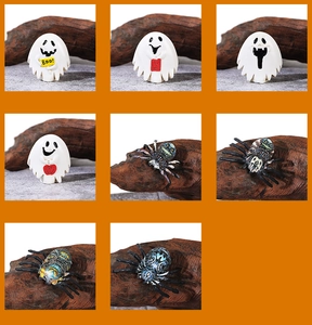 Miniature Halloween resin ghosts and spiders for landscape decor and spooky desk ornaments