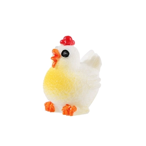 Miniature resin chicken figurine for terrarium moss DIY landscaping decor