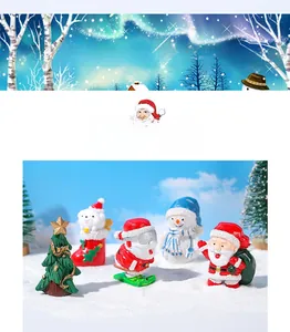 Set di figurine natalizie in miniatura con Babbo Natale e pupazzo di neve per decorazioni