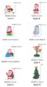 Set di figurine natalizie in miniatura con dimensioni per decorazioni festive