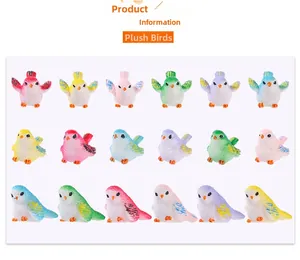 Lot de 18 figurines d'oiseaux en résine colorée pour décoration de jardin de plantes