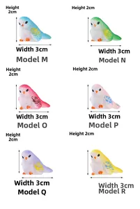 Oiseaux miniatures en résine de six couleurs mesurant 2x3 cm pour paysages de succulentes