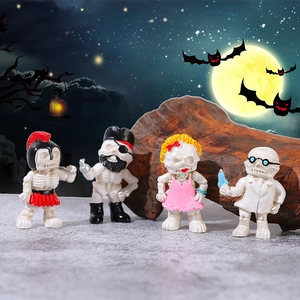 Ornamenti di Scheletro di Halloween Artigianato in Resina Figurina di Teschio Spaventosa Decorazione da Tavolo Accessori per Festa