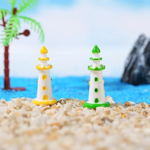Mini fari in stile mediterraneo per micro paesaggi e decorazioni per acquari e terrari