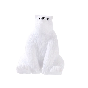 Cute miniature sitting polar bear figurine with detailed fur texture for micro landscapes