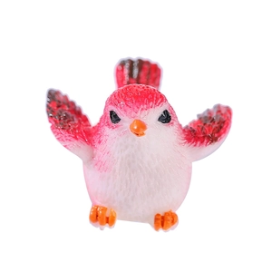 Cute red resin bird miniature figurine for succulent micro landscape garden decoration