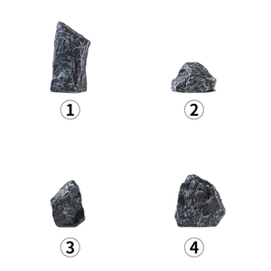 Miniature zen garden black mountain stones in four different realistic resin styles