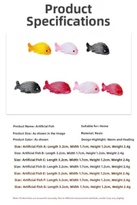 Detailed size specifications for mini resin goldfish figurines for DIY micro landscapes