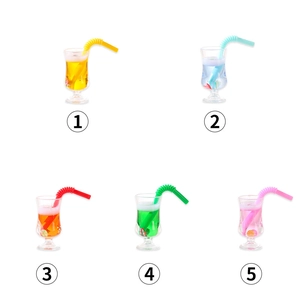 Mini tasses à cocktail en résine de cinq couleurs avec tranches de fruits pour bricolage