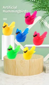 Miniature colorful resin hummingbird figurines for moss landscape and home decor