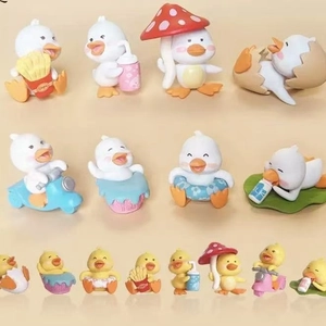 Detailed collection of creative cartoon duck figurines in various playful poses and accessories