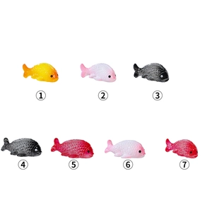 Set of 7 colorful miniature resin goldfish figurines for DIY aquarium landscapes