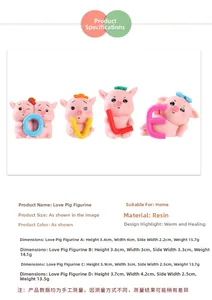 Dimensions détaillées et spécifications de poids pour les figurines de cochon en résine