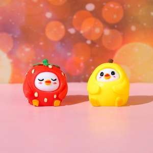 Cute fruit-themed resin bird figurines with strawberry and lemon styles for home decor