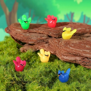 Miniature Resin Hummingbird Figurines Colorful Bird Statues For DIY Moss Micro Landscape Garden Home Decor Accents Small Animal Ornament