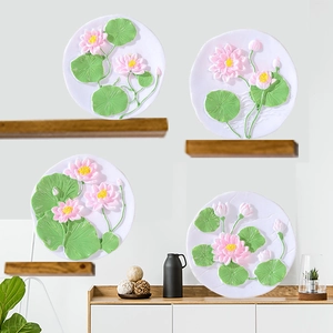 Imán de Nevera de Loto de Resina 3D Creativo Parche Magnético Redondo Decorativo de Flor de Simulación para Hogar Cocina