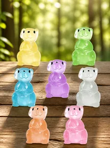 Luminous colorful resin rabbit figurines for succulent pots and moss micro landscapes