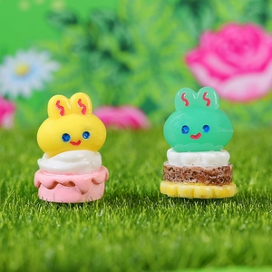 3D rabbit cake figurines for DIY crafts and micro landscape resin decorations