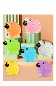 Figurines de moutons colorées en résine pour décoration créative de micro-paysages DIY
