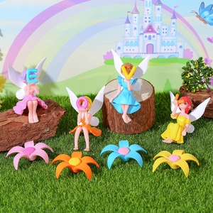Blumenfee Miniatur Figuren LOVE Buchstaben Engel Desktop Ornament PVC Harz Mini Garten Micro Landschaft Auto Deko Zubehör