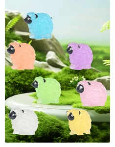 Figurines de moutons miniatures en résine colorée pour décoration de jardin DIY