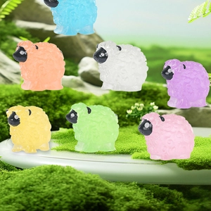 Figurines de moutons miniatures en résine en sept couleurs pour décoration de paysage DIY