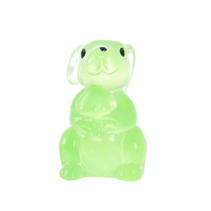 Figura de conejo verde luminoso para micro paisajes y decoración de bonsáis suculentos
