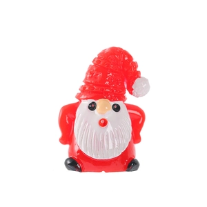 Miniature Christmas gnome figurine with red hat and white beard for micro landscape decor