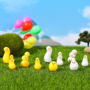 Figurines miniatures de poussins et canards en résine pour décoration de jardin DIY