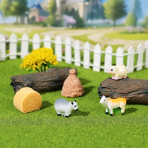 Miniature farm animals resin figurines including pigs and cows for DIY micro landscape