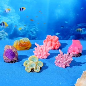 Set di barriera corallina artificiale in resina per decorazione di acquari colorati