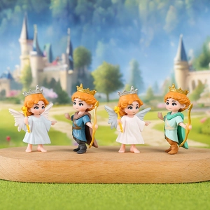 Cartoon Angel Prince Princess Figurines PVC Mini Ornaments Desktop Car Decoration Cute Q Version Character Home Decor Gift