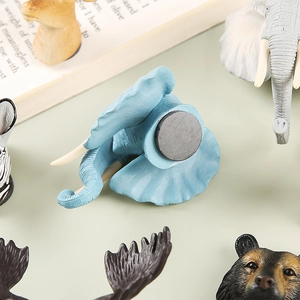 Aimant de réfrigérateur tête d'animal 3D réaliste avec aimant circulaire pour décor