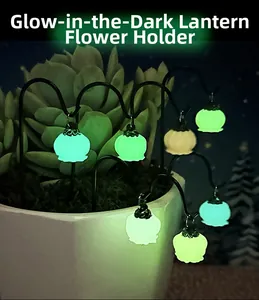 Luminous lantern floral picks glowing in the dark for bonsai and moss landscape decor