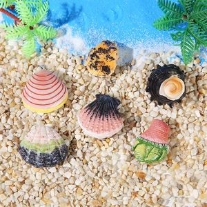 Colorful resin sea shell figurines for aquarium decor and miniature landscaping projects