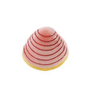 Pink and yellow resin shell ornament with spiral textures for aquarium landscape decor